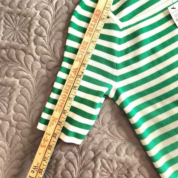 NWT Talbots green and white striped square neck short sleeved sweater MP - Picture 7 of 10